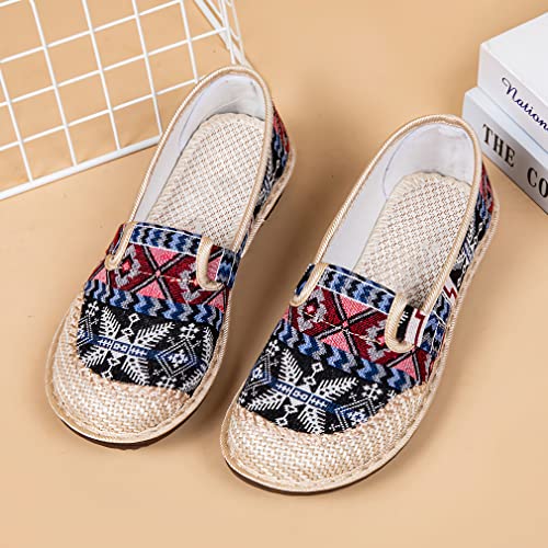 Image of Women's Casual Canvas Loafer Slip On Lightweight Comfort Travel Walking Espadrille Flats Shoes