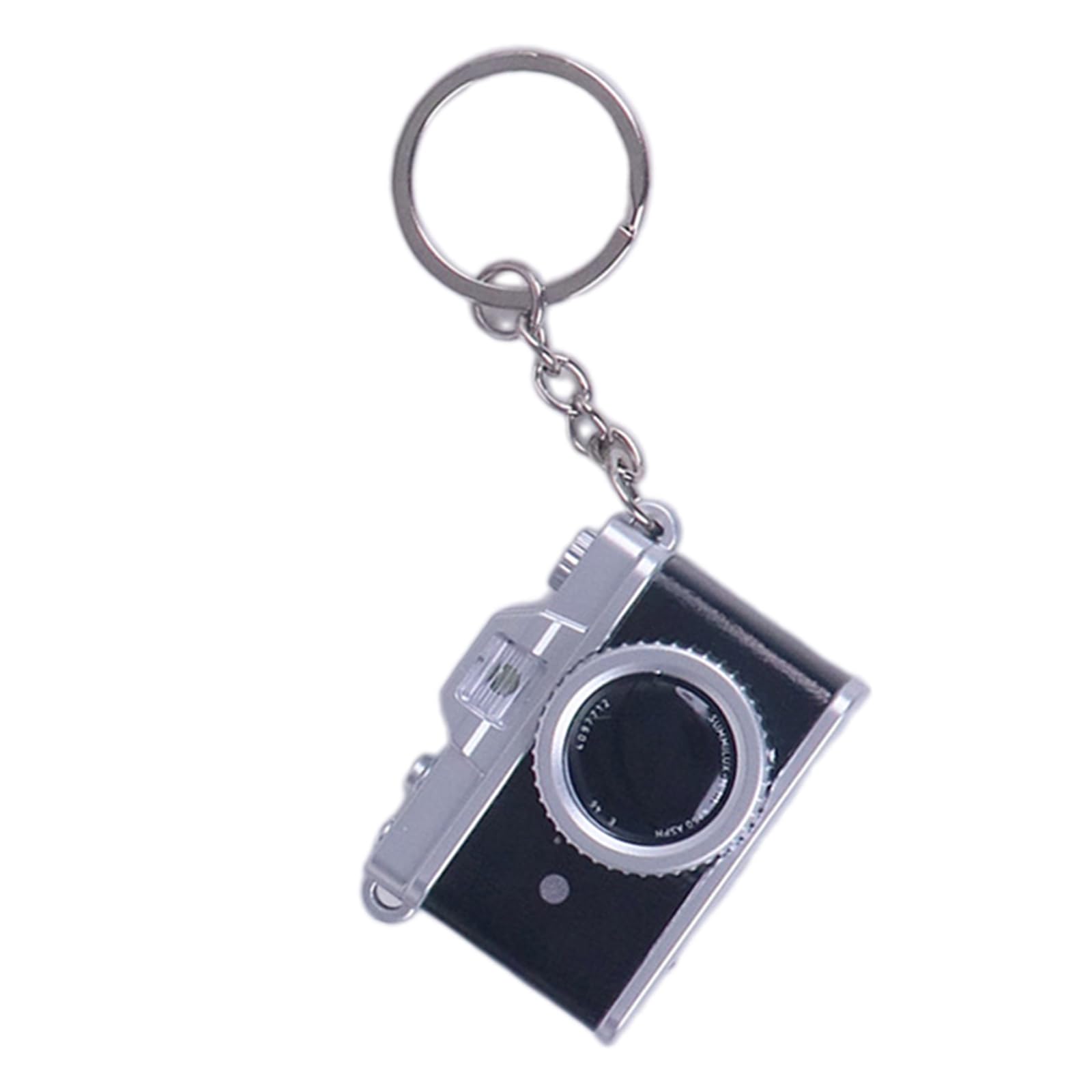 Laiousn Unisex Black Nostalgic Camera Keyring With Glowing Buttons & Playful Sounds Compact Vintage Design For Bag Charms Or Everyday Carry Accessories Novelty Glowing Talking Keychain Camera