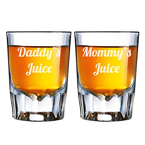 Vaso grabado Daddy's Juice and Mommy's Juice