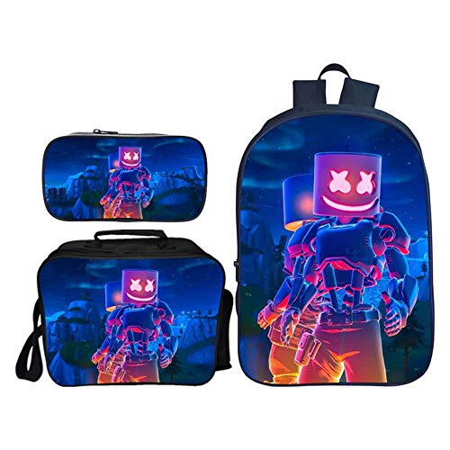 Mochila para Niños Juego De 3 Piezas Algodón Azúcar Escolar Marshmello para   Bolsa