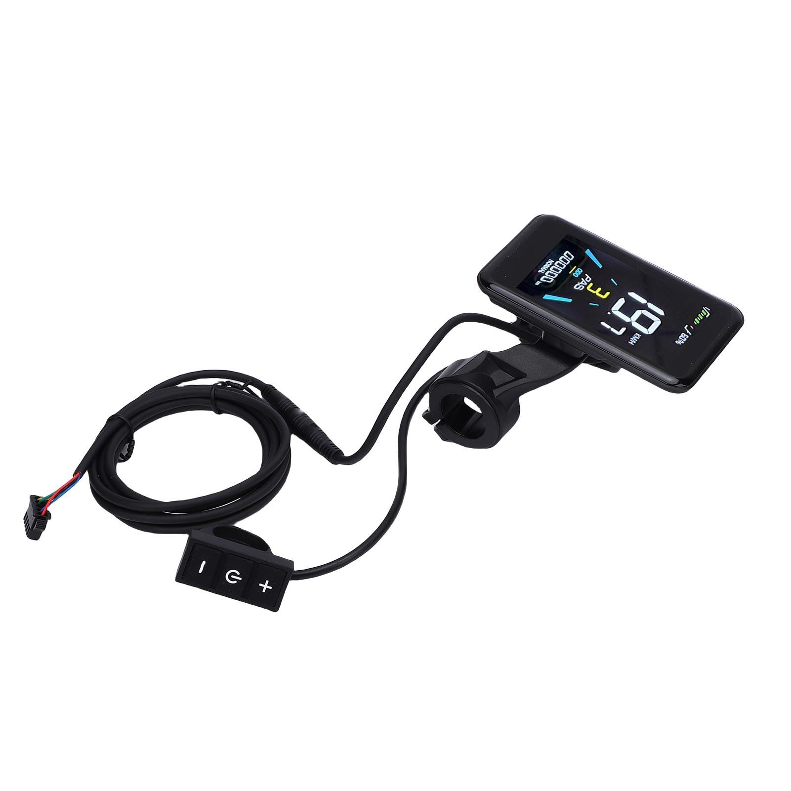 Jenngaoo Panel LCD para Bicicleta Eléctrica y Scooter, Pantalla a Color con Cable de Extensión 5 Núcleos, Monitor de Velocidad y Kilometraje, Compatible con 24V 36V 48V, Material A