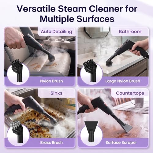 Steam Cleaner for Home, Handheld Steam Cleaner with 10s Fast Heat-Up, 6-Level Adjustable Steam, Portable Steamer for Cleaning, Tile, Grout, Floor, Kitchen, Bathroom, Grease, Car Detailing - image 6