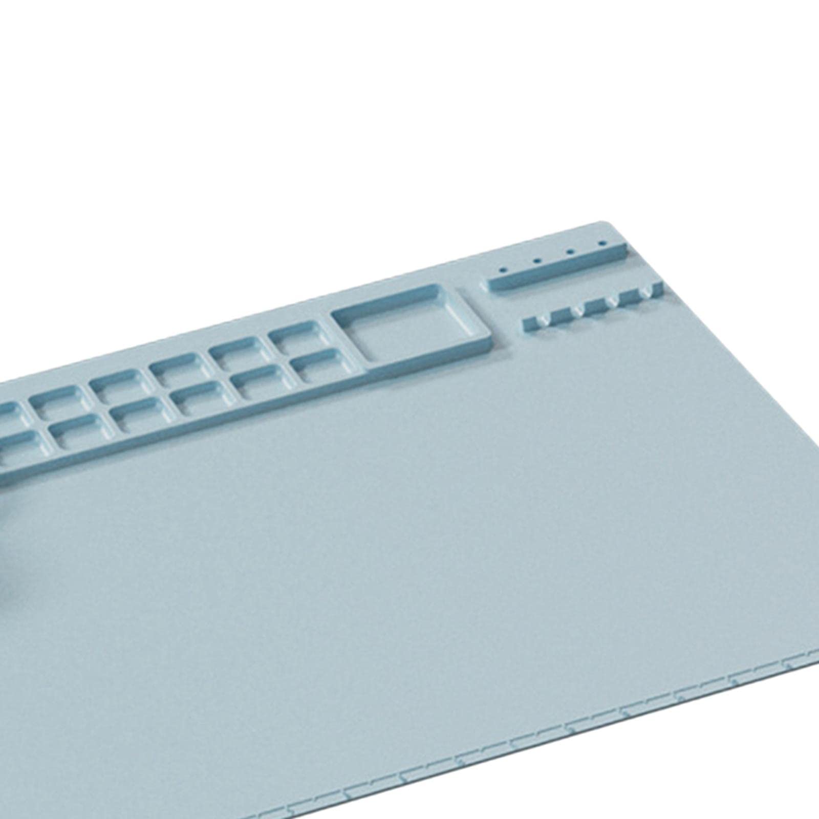 Tappetino in Silicone per Pittura Artigianale, Grande Tappetino in Silicone per Colata di Resina, Tappetino Antiaderente con Tazza di Pulizia, Divisor, Blu