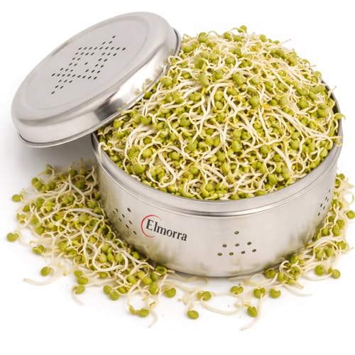 Image of Stainless Steel Sprout Maker Box 1000ML | Sprout Maker Big Size | Sprout Maker Box Stainless Steel Hole Dabba For Sprout | Steel Sprout Maker