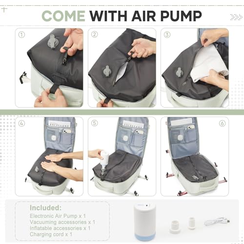 Image of Vacuum Travel Backpack with Pump for Women Men, Carry on Air Backpack for Flight Approved, Personal Item Luggage Backpacks