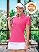TACVASEN V Neck Polo for Women UV Protection Polos Golf Shirt UPF 50+ Collared Shirts Dry Fit Breathable Tops, Rose Red, M