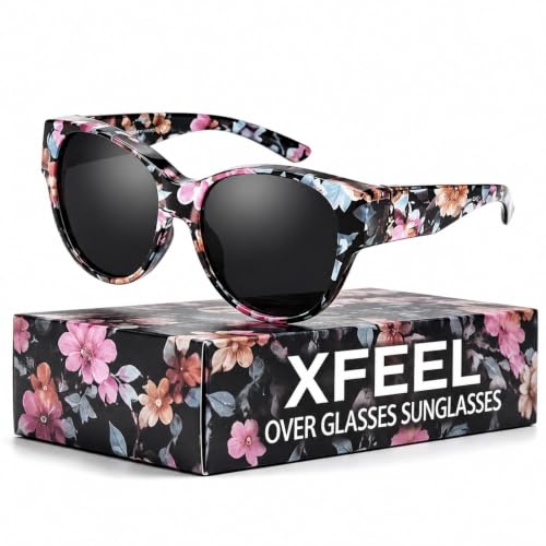 Image of Xfeel Polarized Over Glasses Sunglasses for Women Fitover Sun Glasses | Sunglasses that Fit Over Glasses, UV400 Protection, Outdoor Driving Shades, Over Reading /Prescription Glasses Sunglasses
