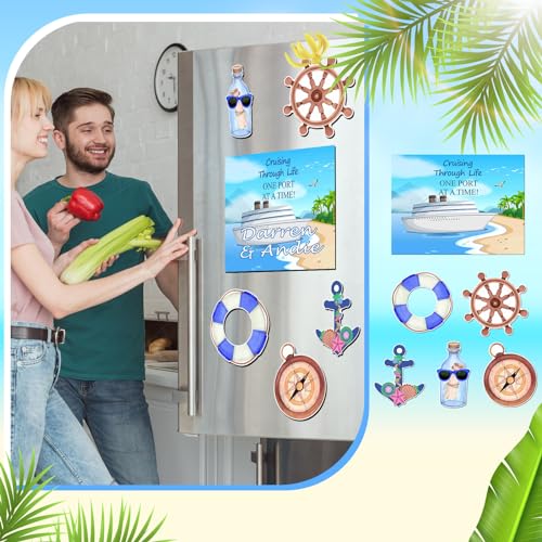 Image of Kanayu 6 Pcs Sea Cruise Door Decorations Magnetic Large Ship Decorations Magnets Anchor Cruise Decor Car Fridge Magnet Decal for Carnival Stateroom Door