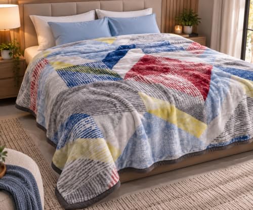 Image of ABRAZO Dreamy Wrap Mink Blanket for Double Bed | 570 GSM 3 Kg Single Ply | Ultra Soft Warm Blanket for Winter & AC Room | Quilt /Comforter /Dohar | 220 x 240 Cm