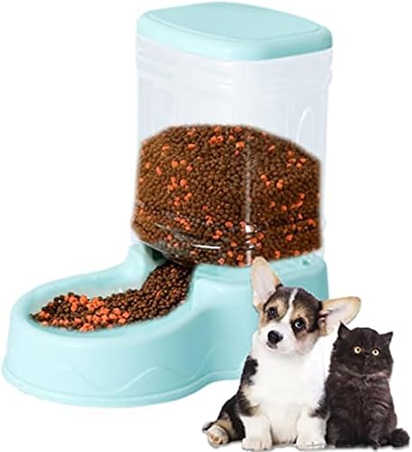Miniatura 12 de Tazón de alimentación para mascotas y dispensador de agua con contenedor de almacenamiento recargable, autodispensable, comedero para gatos de gran