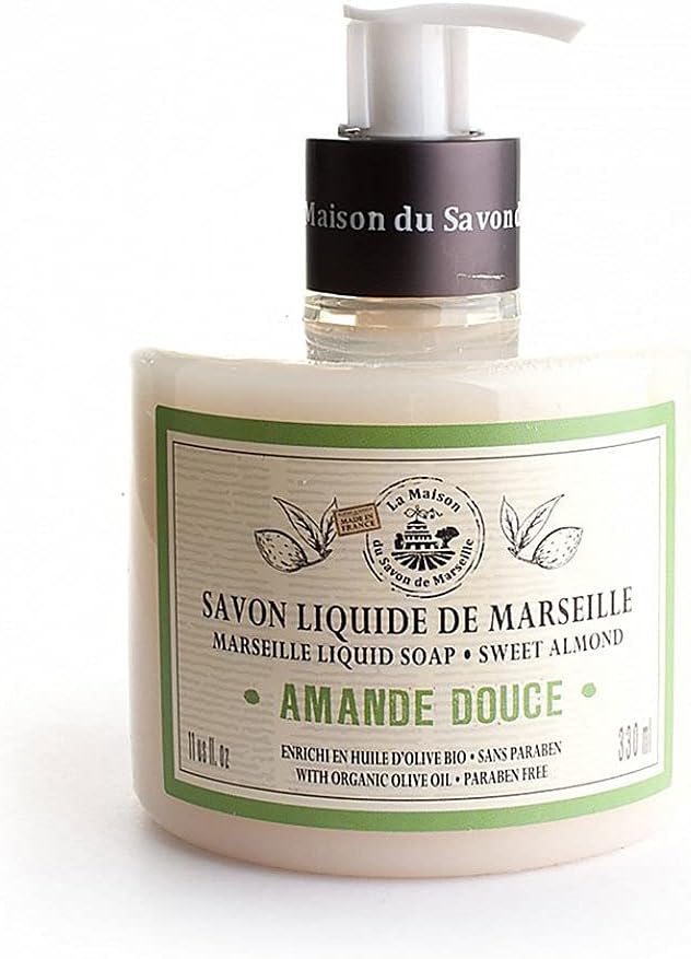 Liquid Soap with with organic olive oil 330 ml, Sweet Almond -