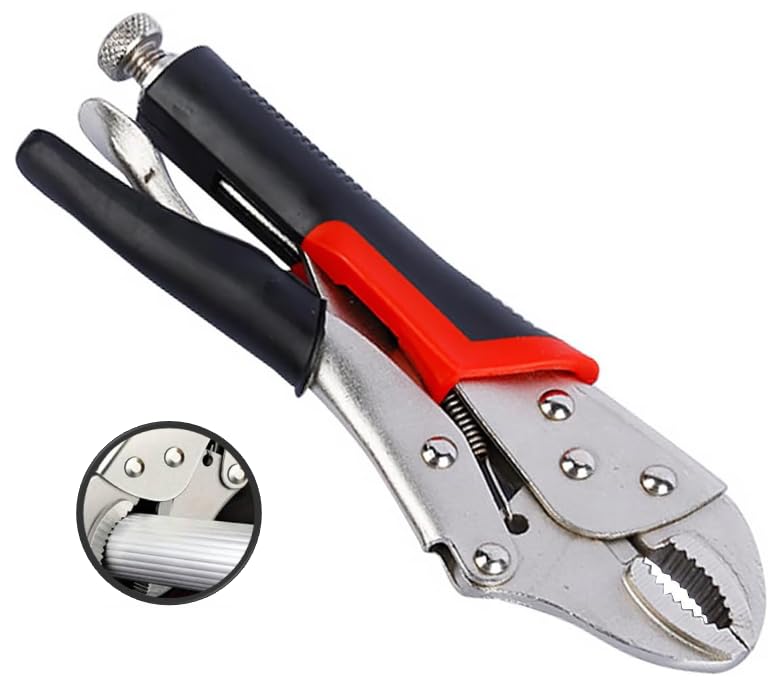 Locking Pliers Quick-Release & Self-Locking with Induction-Hardened Angled Teeth for Increased Gripping Power Heavy-Duty (5-INCHES)
