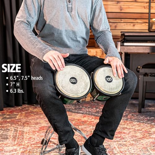 Image of Meinl Percussion Bongo Drum Set with Durable Synthetic All-Weather Shells, Journey Series aa‚¬a€ NOT Made in China aa‚¬a€ Natural Buffalo Skin Heads, 2-Year Warranty (HB50FG)