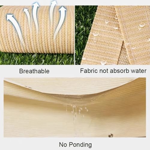 Couverture de piscine beige et maille anti-UV pour extérieur - 7