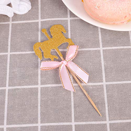 Toddmomy Cupcake de Cavalo Carrossel Topper 20Pcs Bolo de Carrossel Bolo de Capota de Cavalo de Deco