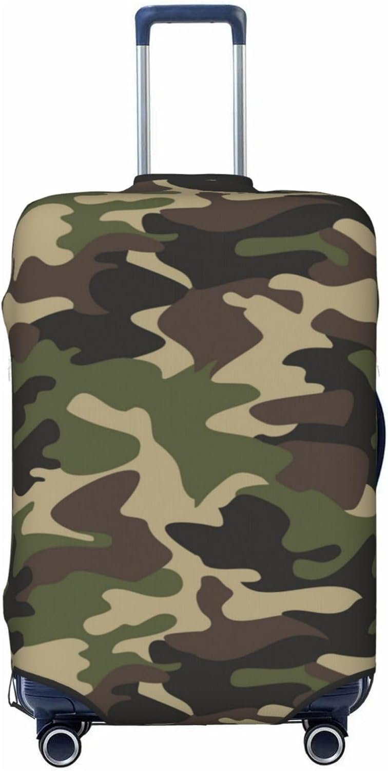 Camouflage Pattern Luggage Suitcase Covers Elastic Washable Green Brown Camo Luggage Protector Travel Suitcase Protective Cover For Kid And Adult, M (Fit 22-24 Inch Luggage) M (Fit 22-24 Inch Luggage) camouflage#04