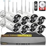 (Dual Antennas for WiFi Enhanced & 60 Days Storage) AI Human Detected 2K 3.0MP Wireless Security Cam