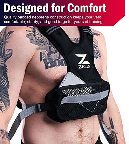 ZELUS Weighted Vest for Men and Women | 1.8-4.5kg/5-9kg/9-14kg Vest with Ironsand Weights,0.5-10.5kg|0.5-20.5kg Vest with Iron Weights| Adjustable Body Weight Vest for Cardio and Strength Training
