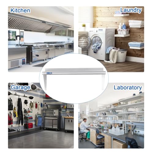 Image of HARDURA Stainless Steel Shelf 18 inch x 48 inch, 385lb Commercial Shelves Wall Mount Metal Shelving with Backsplash and Brackets for Kitchen, Restaurant, Laundry Room and Home