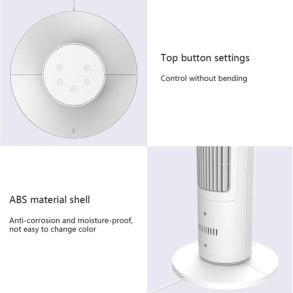 Ventilatore a torre oscillante a 9 velocità con purificatore d'aria, ventola di raffreddamento intelligente per casa e ufficio, timer di 8 ore, design silenzioso senza lama, ideale per camere da letto