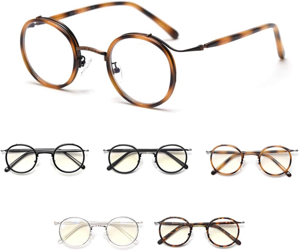 Retro Style Vintage Round Glasses Frame Acetate Clear Lens Optical Eyewear Tortoise Frame image 8 of 9 B08LQF3BX7