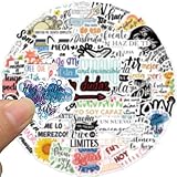 Spanish Motivational Aesthetic Stickers for Adults, 50PCS Spanish Inspirational Quote Waterproof Stickers for Water Bottles Laptop Journal Scrapbook, Teacher Positive Decals