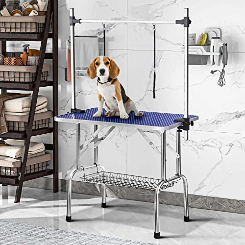 Rhomtree Professional 46″ Adjustable Pet Grooming Table Heavy Duty with Arm & Nosse & Mesh Tray for Large Dog Cat Shower Table Bath Station, Maximum Capacity Up to 330 LBS (46 inch) Rhomtree Professional 46″ Adjustable Pet Grooming Table Heavy Duty with Arm & Nosse & Mesh Tray for Large Dog Cat Shower Table Bath Station, Maximum Capacity Up to 330 LBS (46 inch)