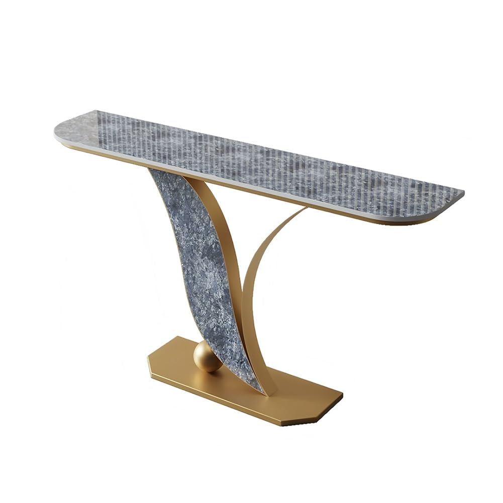 Mesa consola con marco de metal y diseño que ahorra espacio