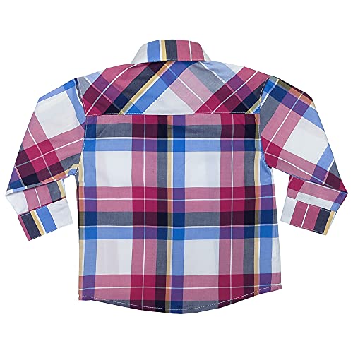 Camisa Bebê Look Jeans Manga Longa Xadrez - ROSA - M