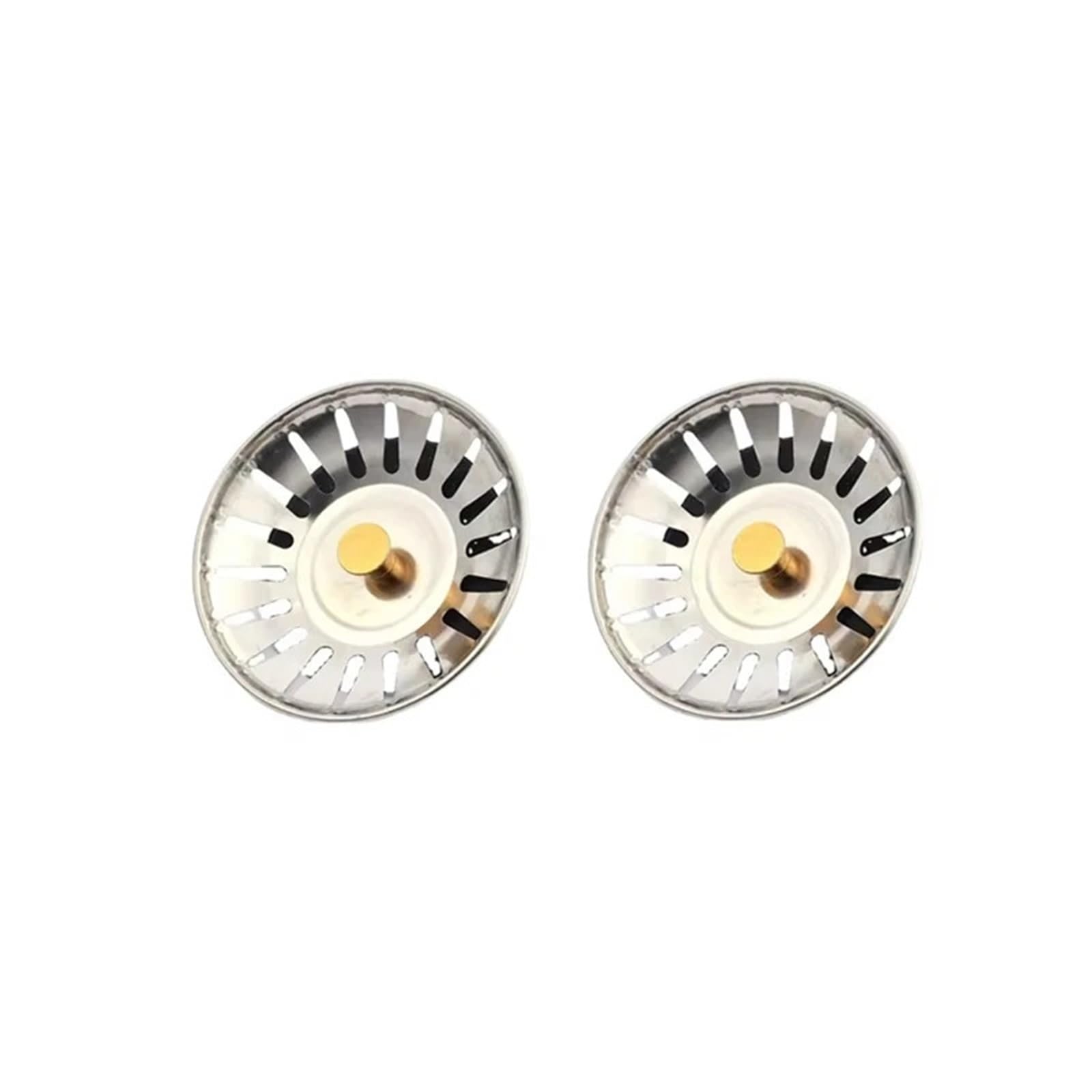 Sink Strainer Waste 2Pcs Stainless Steel Sink Waste Plug Filter