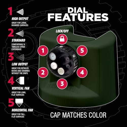 Image of Rust-Oleum Stops Rust Custom 5-in-1 Spray Paint, Gloss Cypress | Rust Preventive Enamel, Multi Surface (Metal, Wood and More), Adjustable Dial for Better Control, Fast Dry, Comfort Tip