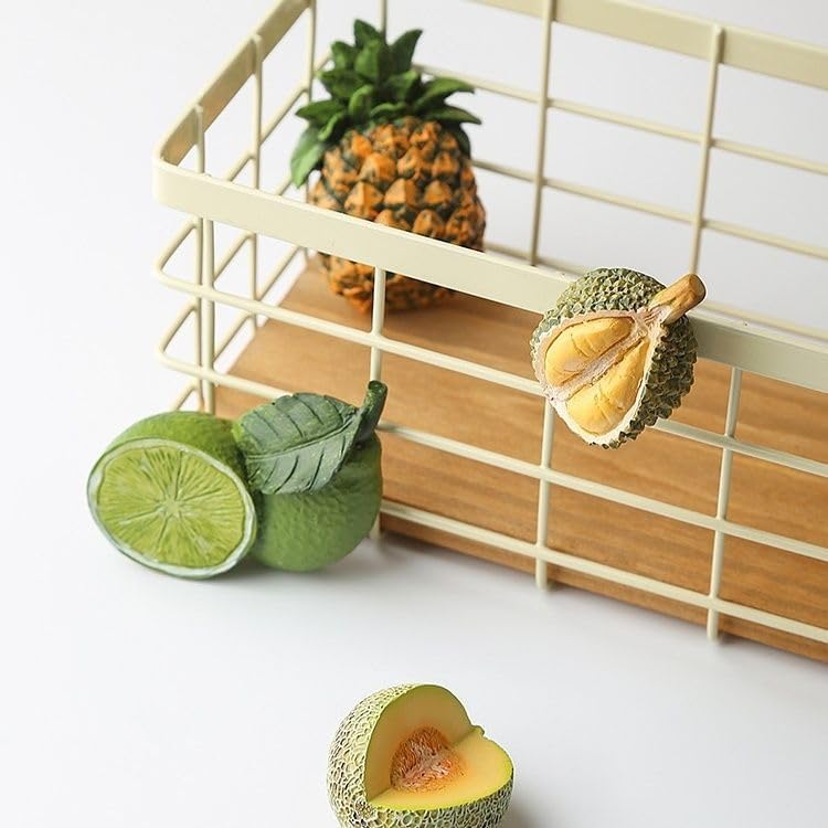 Zputou立体デザイン フルーツ 冷蔵庫の磁石 11個セット 食品モデル アイデア 装飾品 立体樹脂デザイン 冷蔵庫装飾 冷蔵庫