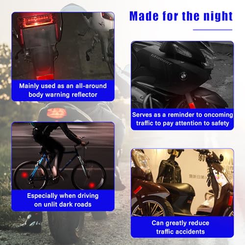 Image of Dickno 2 PCS M6 x 1.0 Motorcycle Reflectors, Plastic Screw Mount Reflective Warning Reflector, Universal Motorbike Rear Safety Reflectors for Motorcycle, Bicycle, Scooter (Rectangular Red 56x25mm)