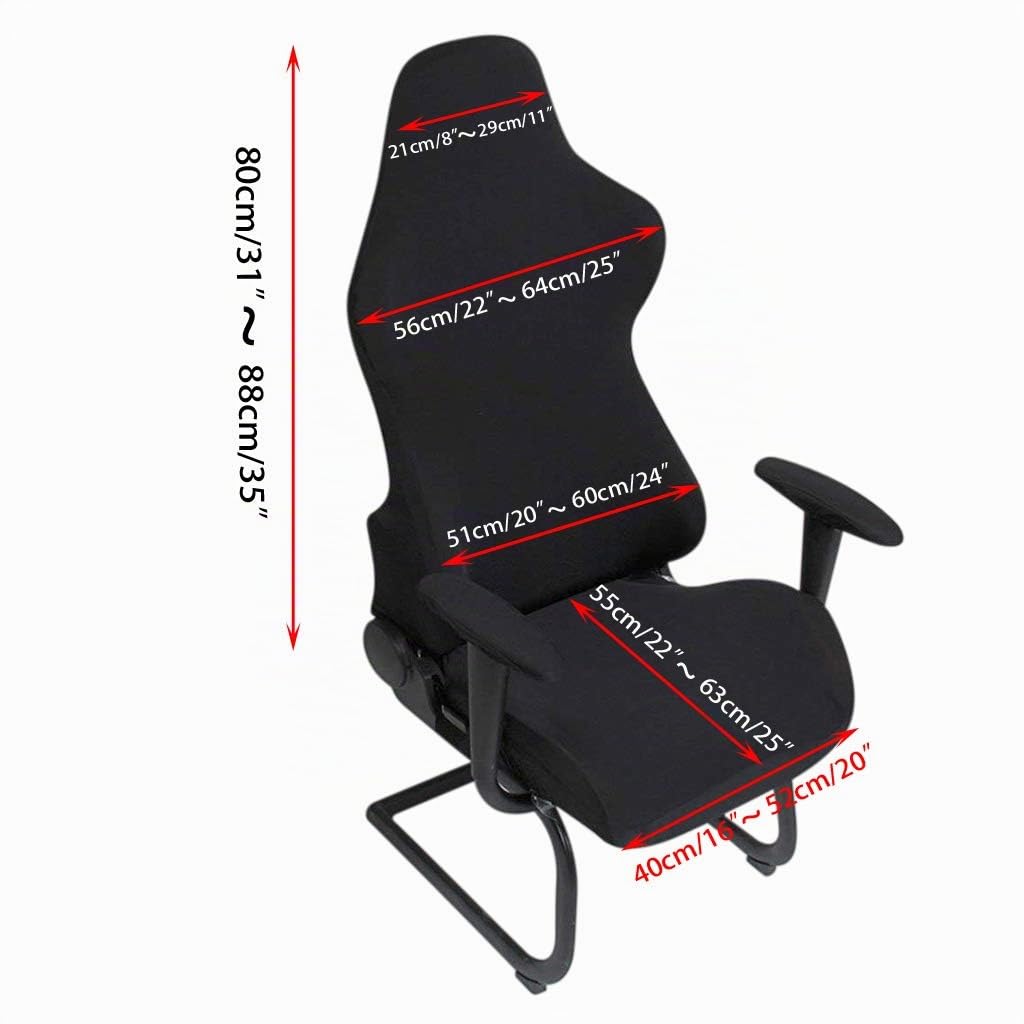 BTSKY Coprisedia da gioco elasticizzato nero – Coprisedia ergonomico per sedia da ufficio per computer reclinabile stile corsa sedia da ufficio (senza sedie)