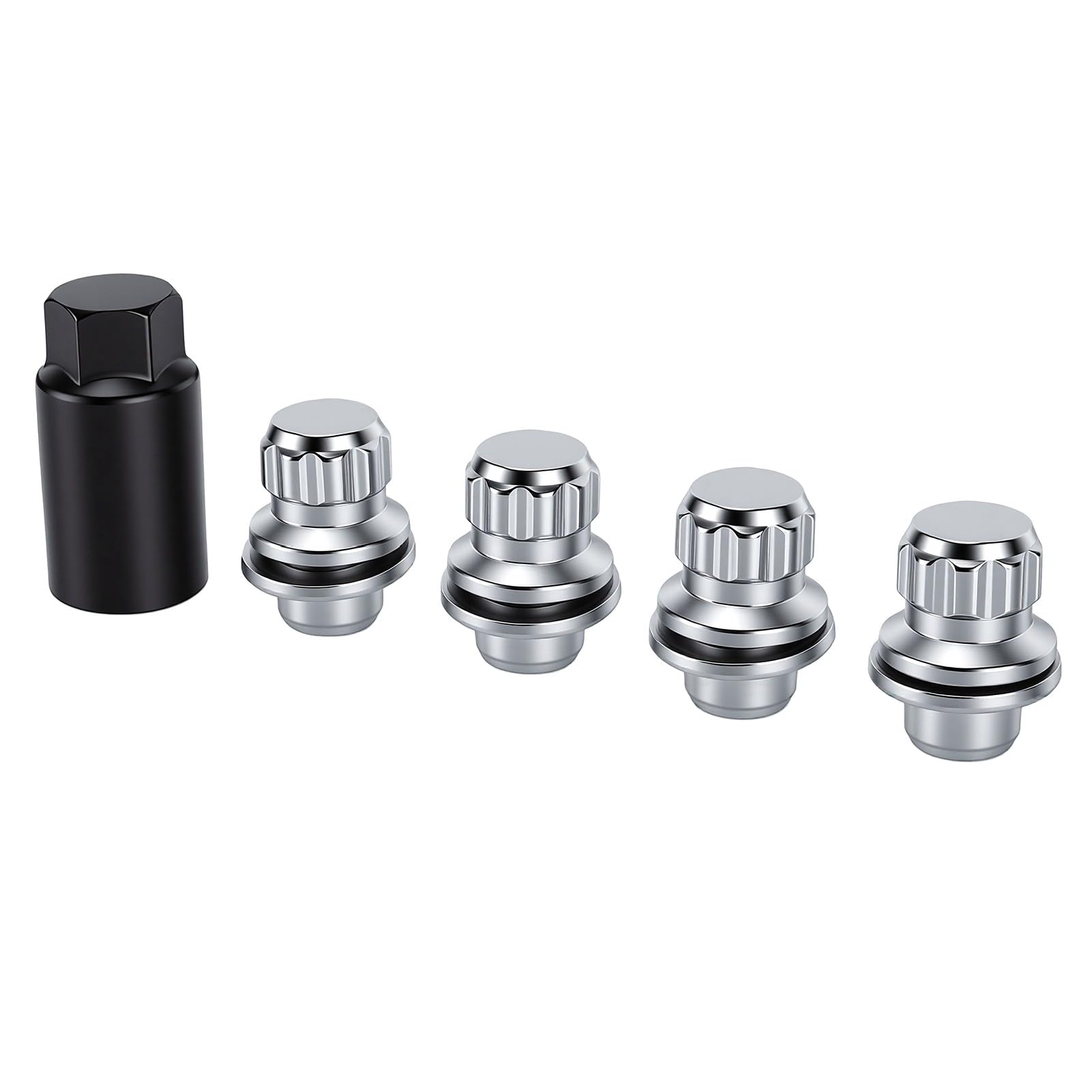 Wheel Lock Lug Nut Set, 12x1.50 Size | Konstrukcja ze stali hartowanej, chromowane wykończenie, bezpieczne dopasowanie, kompatybilne z ą