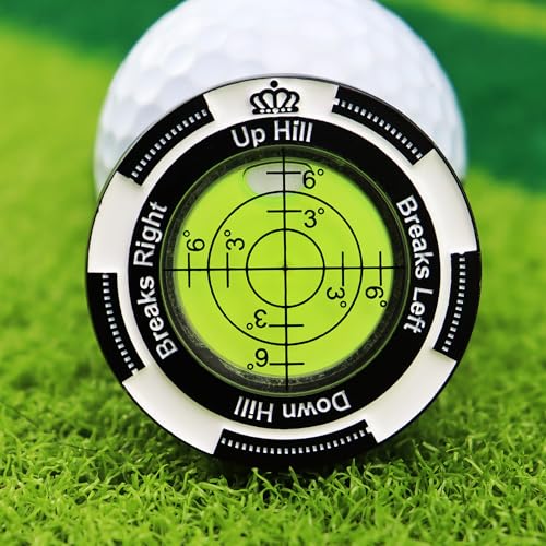 QSLKI Golf Reader Horizontal Ball Marker, Golf Green Reader Level Ballmarker Mit Hoher Präzision Putting Grün Lesehilfe, Level Head Marker Mit Wasserwaage, Golfball Hut Clip, Golfzubehör