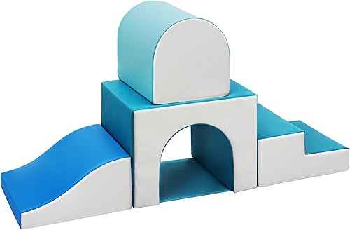 Sumbababy Bloques de escalada de espuma para niños pequeños con un túnel - 4 bloques de espuma - Escaladores de interior para niños, estructuras de