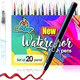 C&Berg 20 Watercolor Brush Pens Soft Flexible Tip