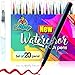 20 Watercolor Brush Pens Soft Flexible Tip - Watercolor Paint Markers for Adult Coloring Books, Painting, Drawing, Coloring, Non Toxic Watercolor Paint, Set of 20 Watercolor Pens by C&Berg Model 2019