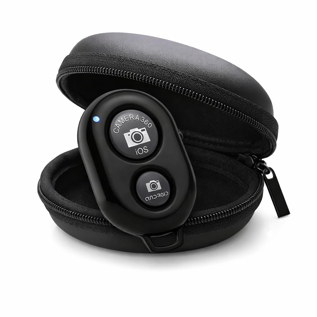 CERLINK Bluetooth Remote Shutter with Protective Carry Case, Wireless Camera Control for Android & iOS Smartphones, Portable Selfie Clicker for Tripod & Selfie Stick-picture-29