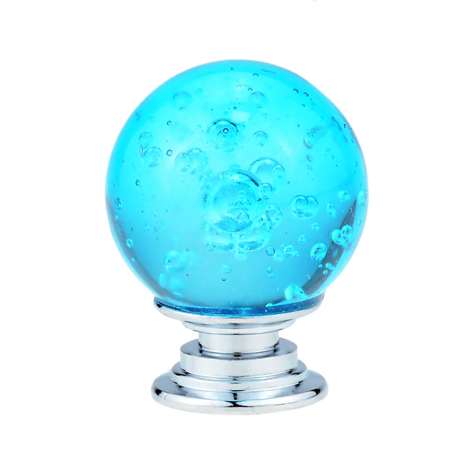Bszcxbvmp Lake Blue Crystal Drawers Knobsb, Crystal Glass Drawer Handles Round Bubble Multicolor 10 Pcs For Cabinet Wardrobe 30Cm(Lake Blue)