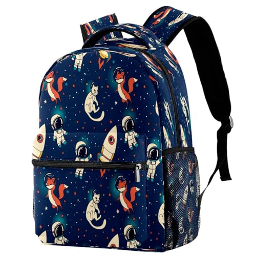 Sac à dos école adolescents avec motif astronaute filles et garçons