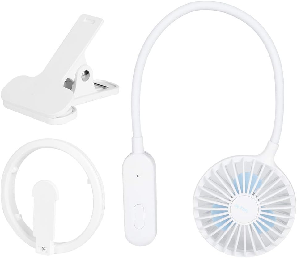 Hands- free personal fan, portable USB mini fan, wearable neckband fan, dual exhaust head cooling fan, for travel outdoor office (black)