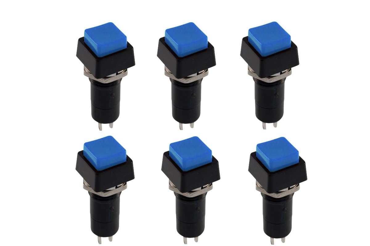 Melfi6Pcs 2 Pin Position Latching NO Push Button Snap Rocker Switch 2A 250V