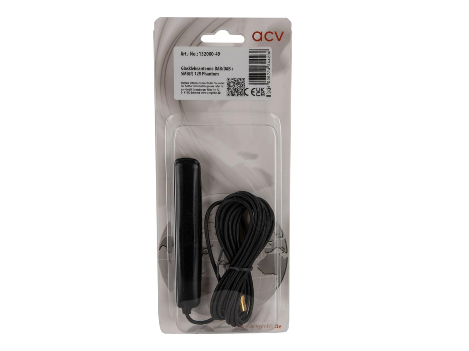 ACV Antenna adesiva in vetro DAB/DAB+ SMB (f) 12 V Phantom Active – 152000-49