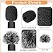 4 Pcs High-Density Headset Mic Cover, Mini Foam Microphone Windscreen & Furry Covers Set, Headset Mic Foam Cover, Lapel Microphones Windscreen for Lavalier, Noise Reduction