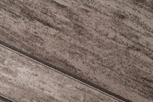 TAPISO Anti Rutsch Teppich Läufer rutschfest Brücke Meterware Modern Taupe Meliert Verwischt Streifen Design Flur Küche Wohnzimmer Diele… – Ansicht 3