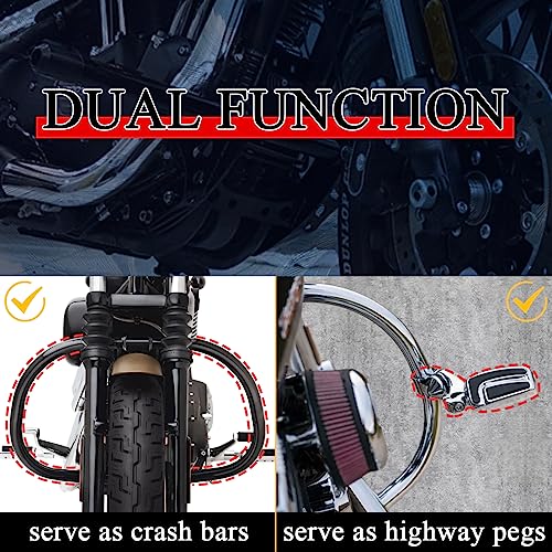 Image of Highway Peg Crash Bar for Harley XL Sportster 2004-2022 Gloss Black