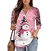 Christmas Tops for Women 2025 Button Henley V-Neck Snowflake Printing Blouse Fall Fashion 3/4 Sleeve Festival T-Shirts Funny Christmas Shirts for Couples Merry Christmas Sweatshirt Women
