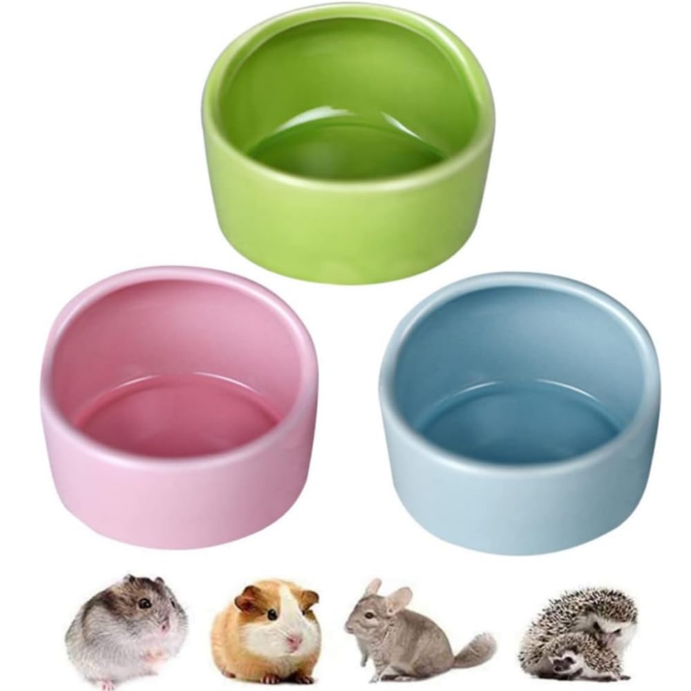 LATRAT Ensemble de 3 bols en céramique pour hamster, bols pour hamster et petits animaux, accessoires de nourriture pour